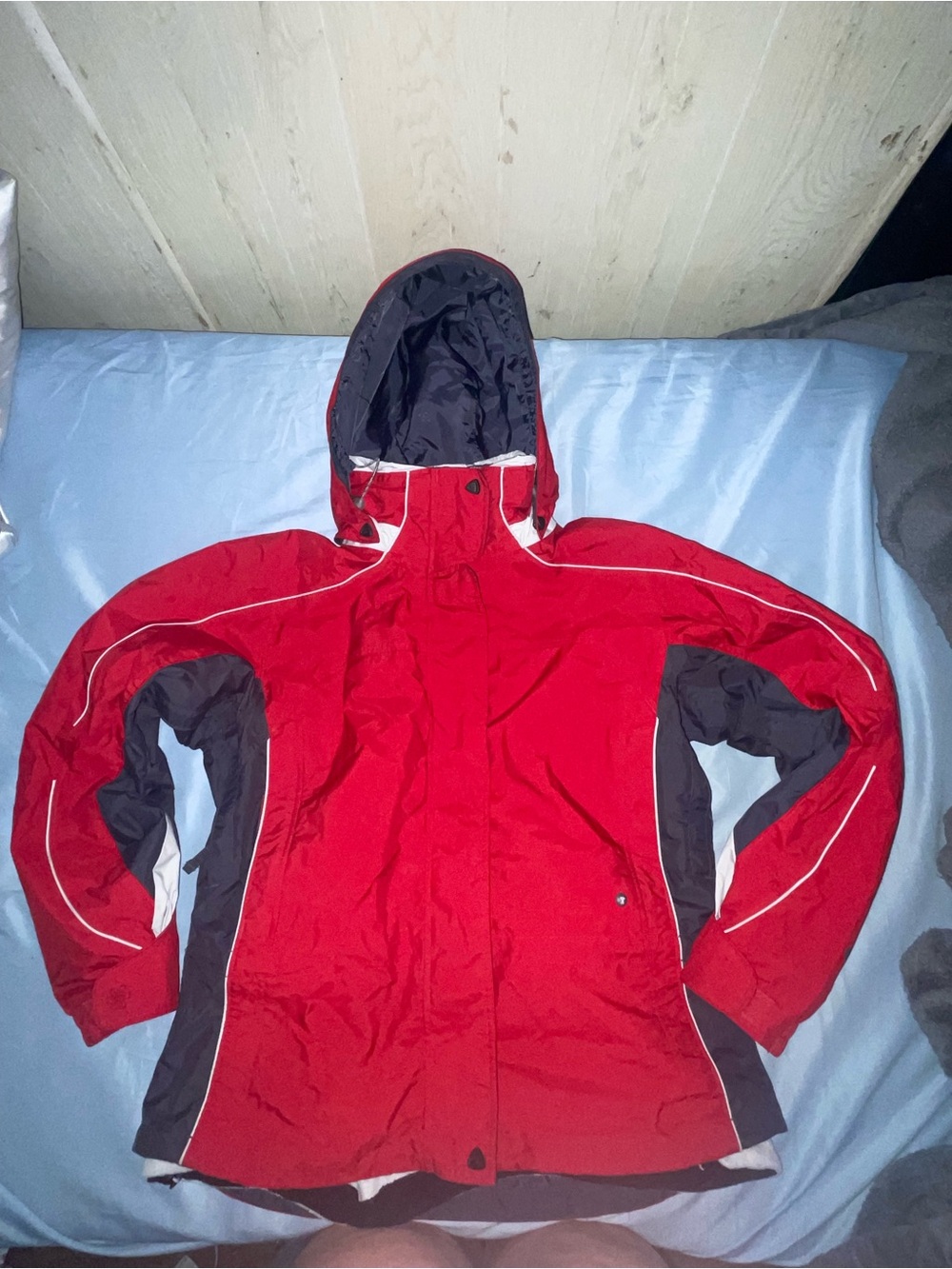 Columbia Red and Black Hooded Ski Jacket